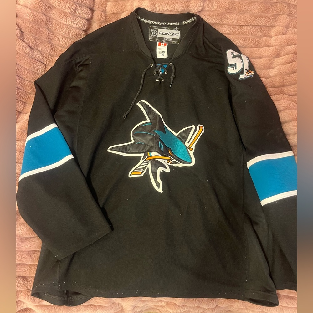 NHL Black Hockey Jersey with Shark Logo